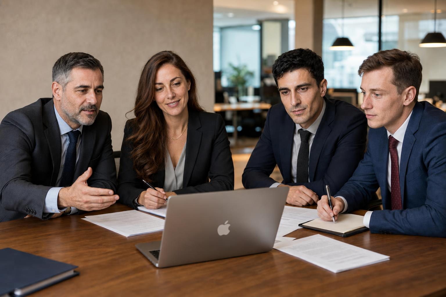 IntiLex attorneys in a strategy meeting