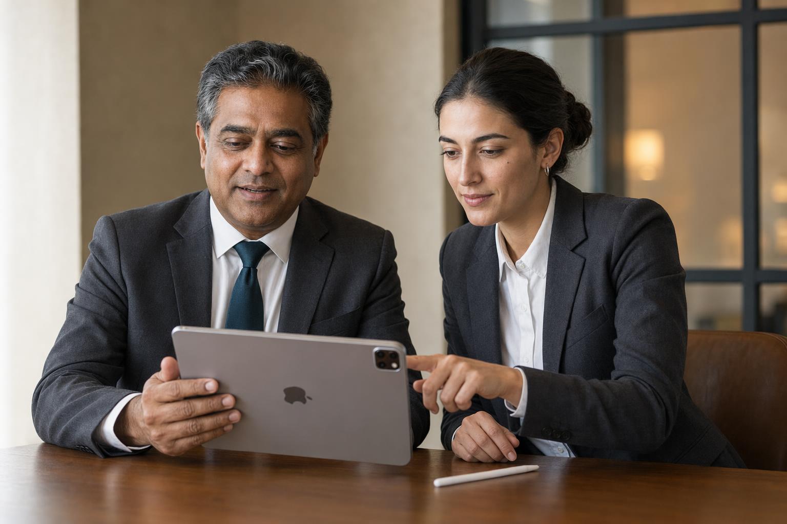 Reviewing details with a client