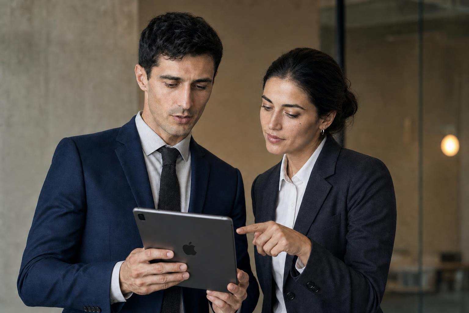 Discussing a matter on a tablet